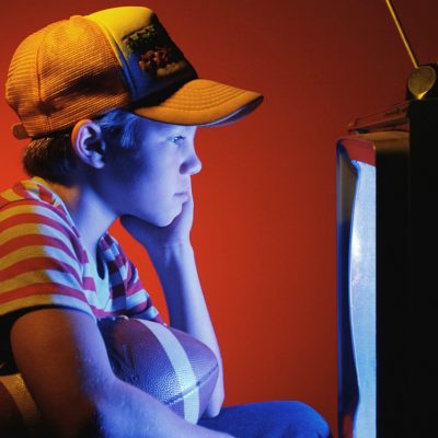 Young Boy Watching Television